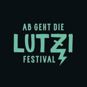 Veranstaltungs-Logo Ab geht die Lutzi Festival mit Blitz-Symbol.