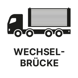 Icon für den Transport per Wechselbrücke für SunPlate PV-Module.