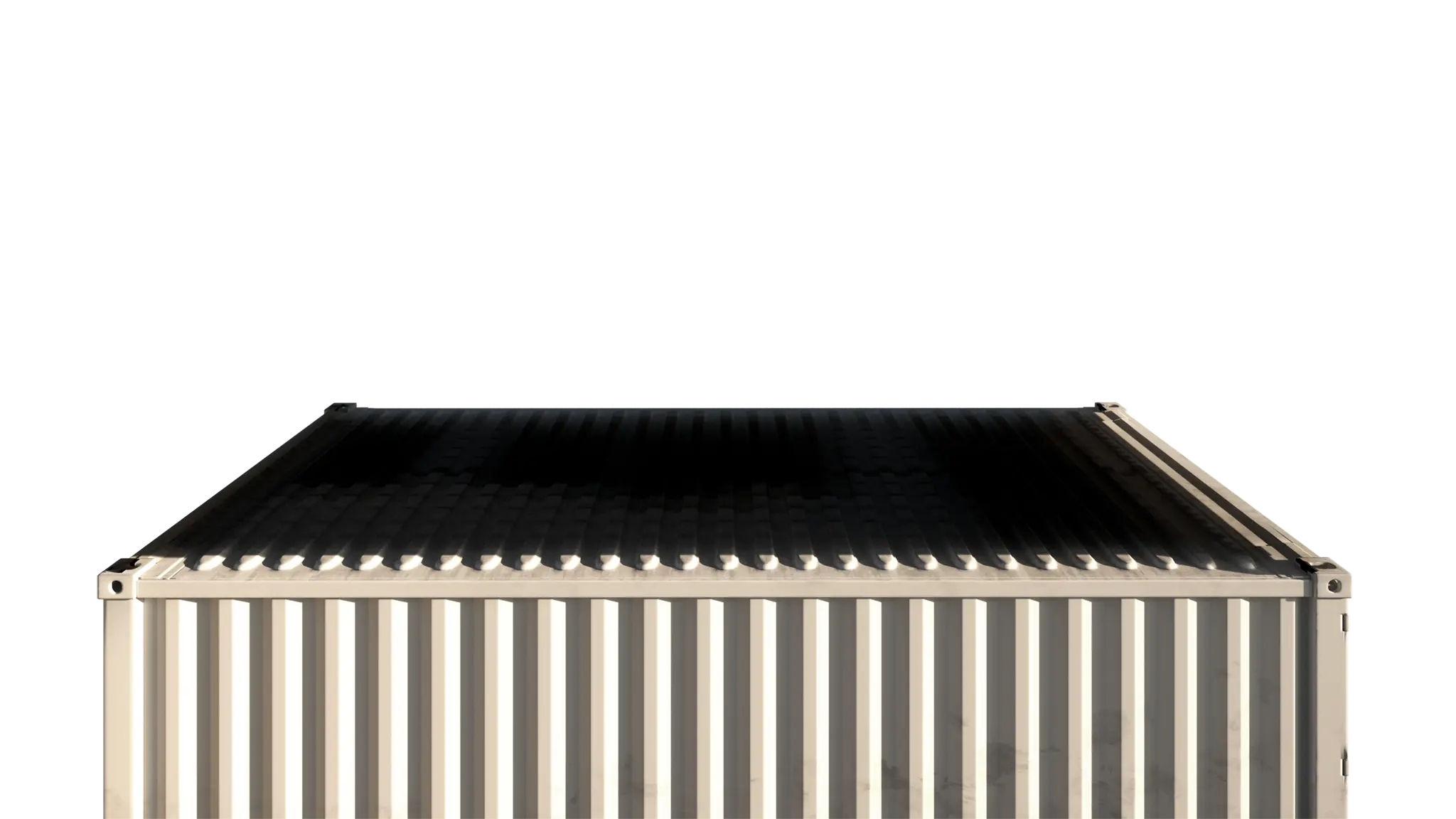 ISO-Container-Plattform zur Befestigung von SunPlate PV-Einheiten.