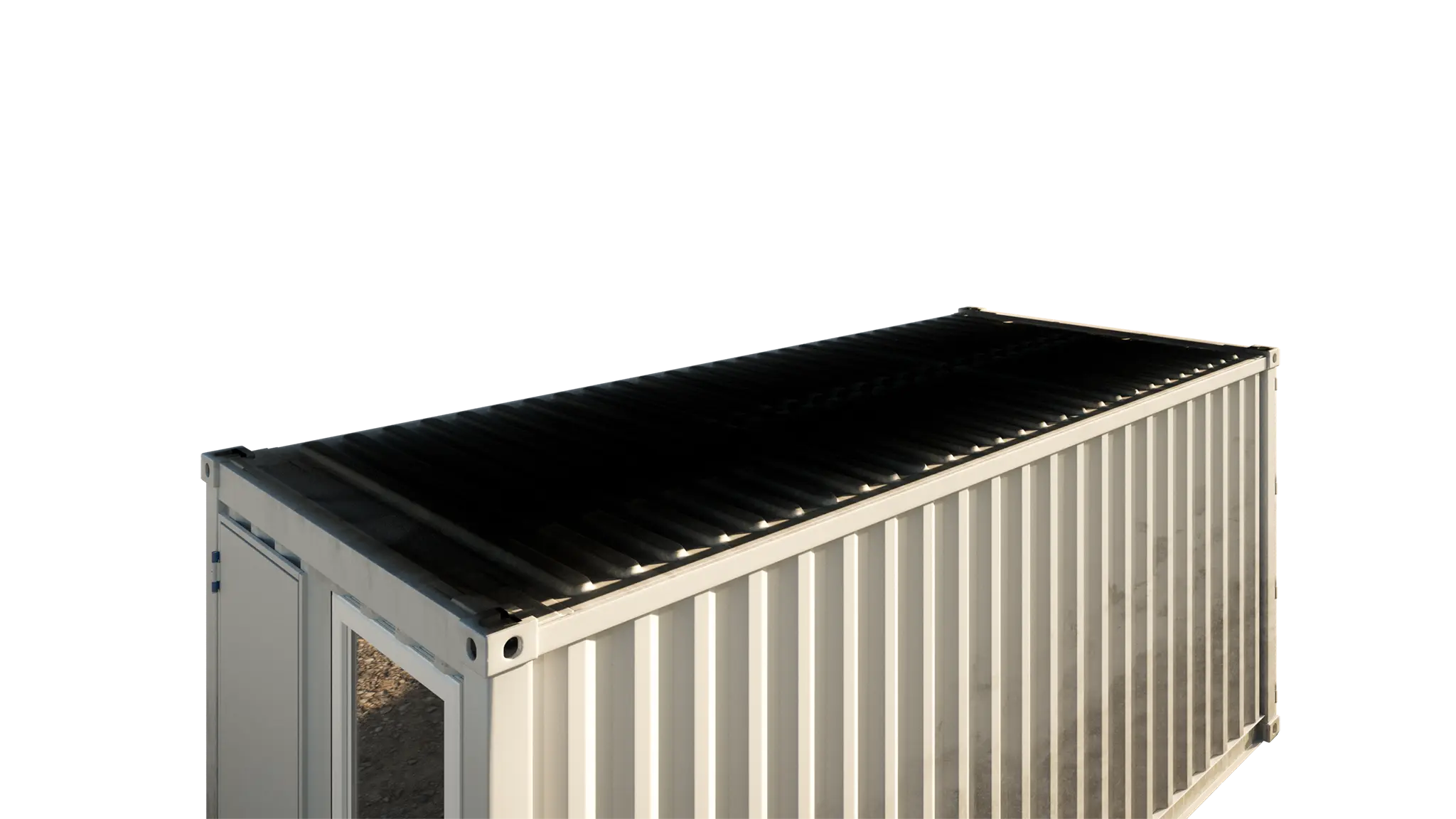 ISO-Container-Plattform im Freisteller als Träger für SunPlate Systeme.