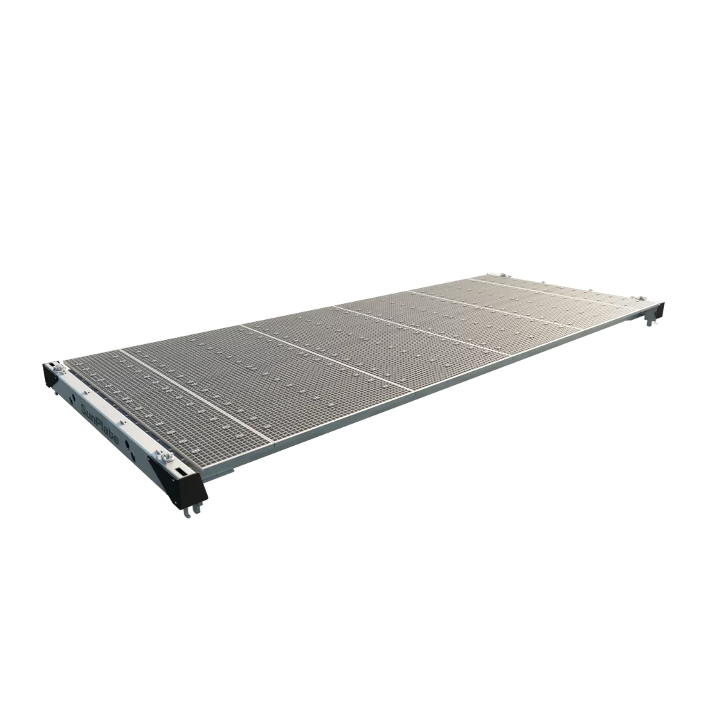 Freigestellte SunPlate StorageUnit Plattform für Containerdächer.